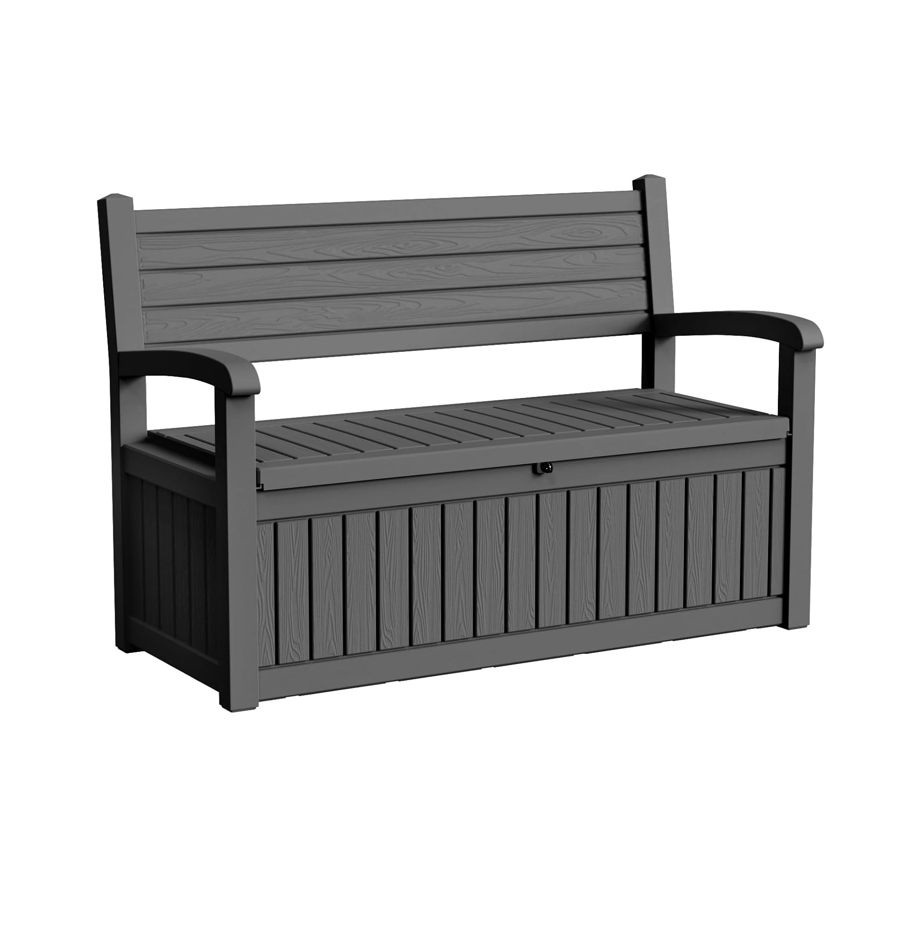 80 Gallon Outdoor Storage Bench Deck Box Waterproof Lockable, Outdoor Storage Furniture for Patio, Garden and Porch, Tools and Cushions