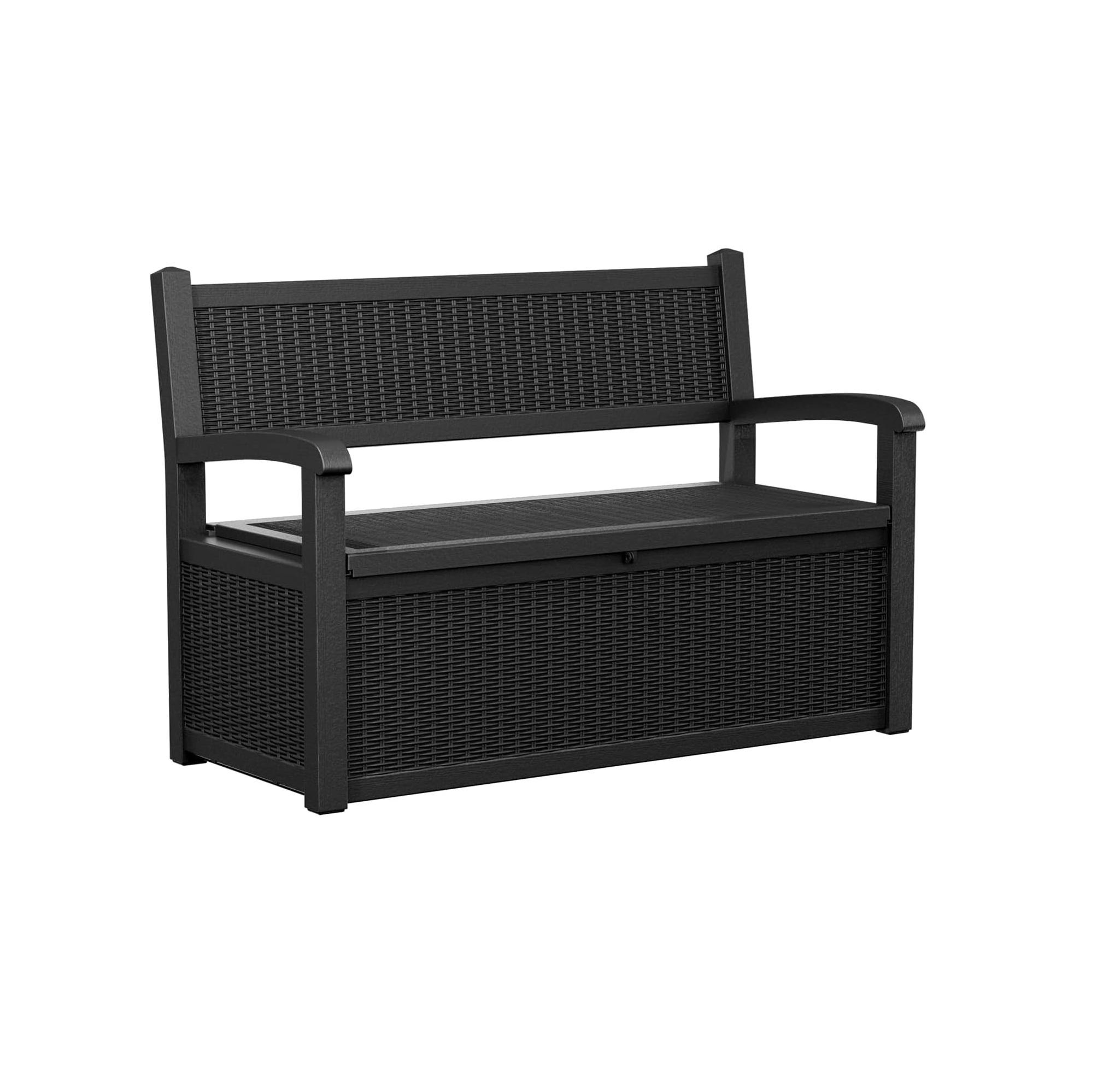 80 Gallon Outdoor Storage Bench Deck Box Waterproof Lockable, Outdoor Storage Furniture for Patio, Garden and Porch, Tools and Cushions