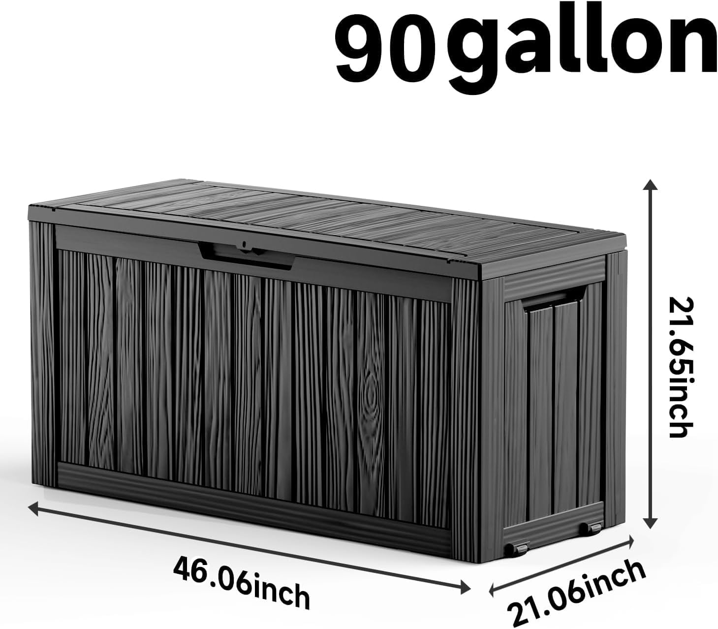 Outside Resin Deck Box Lockable for Patio Cushions Storage, Garden Tools, Pool Supplies