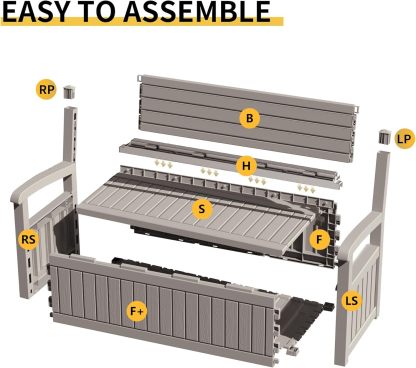 80 Gallon Outdoor Storage Bench Deck Box Waterproof Lockable, Outdoor Storage Furniture for Patio, Garden and Porch, Tools and Cushions
