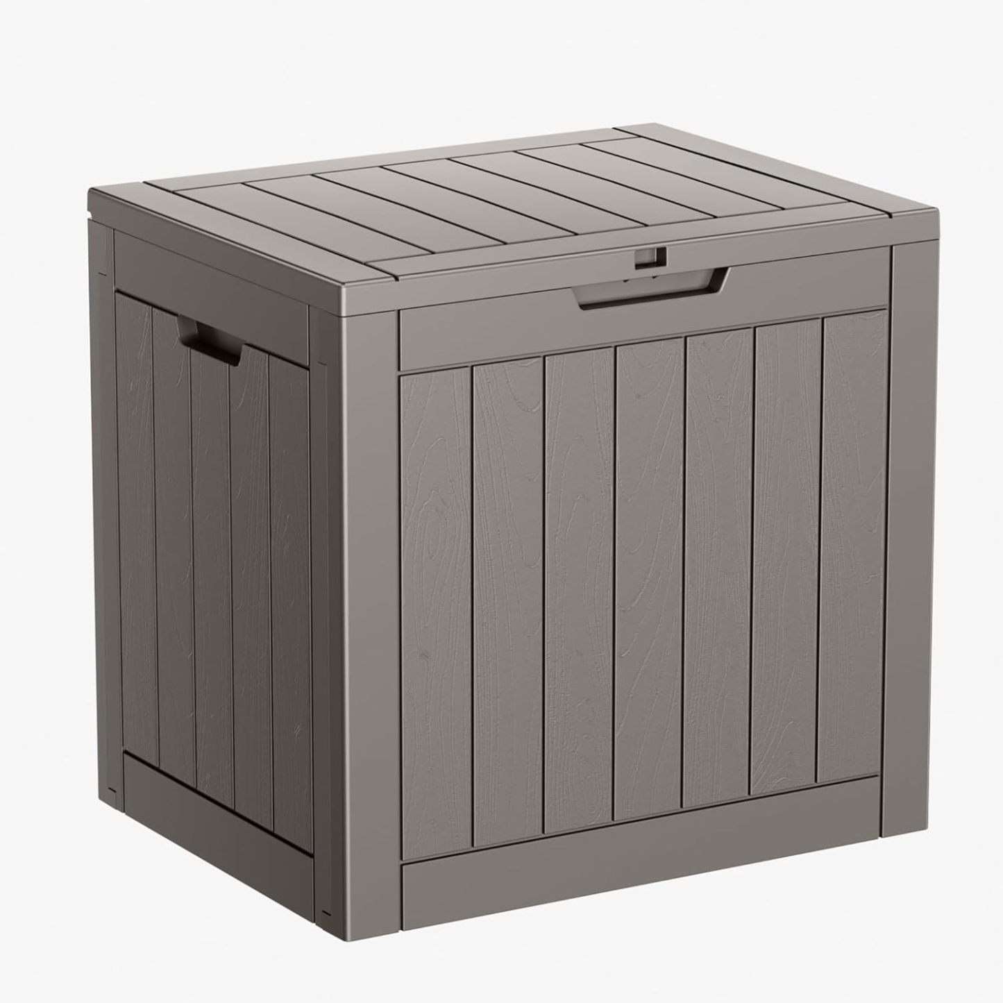 31 Gallon Resin Deck Box, Lockable Patio Outdoor Storage Box for Furniture, Garden Tools and Tools Storage, Waterproof Outside Storage Boxes