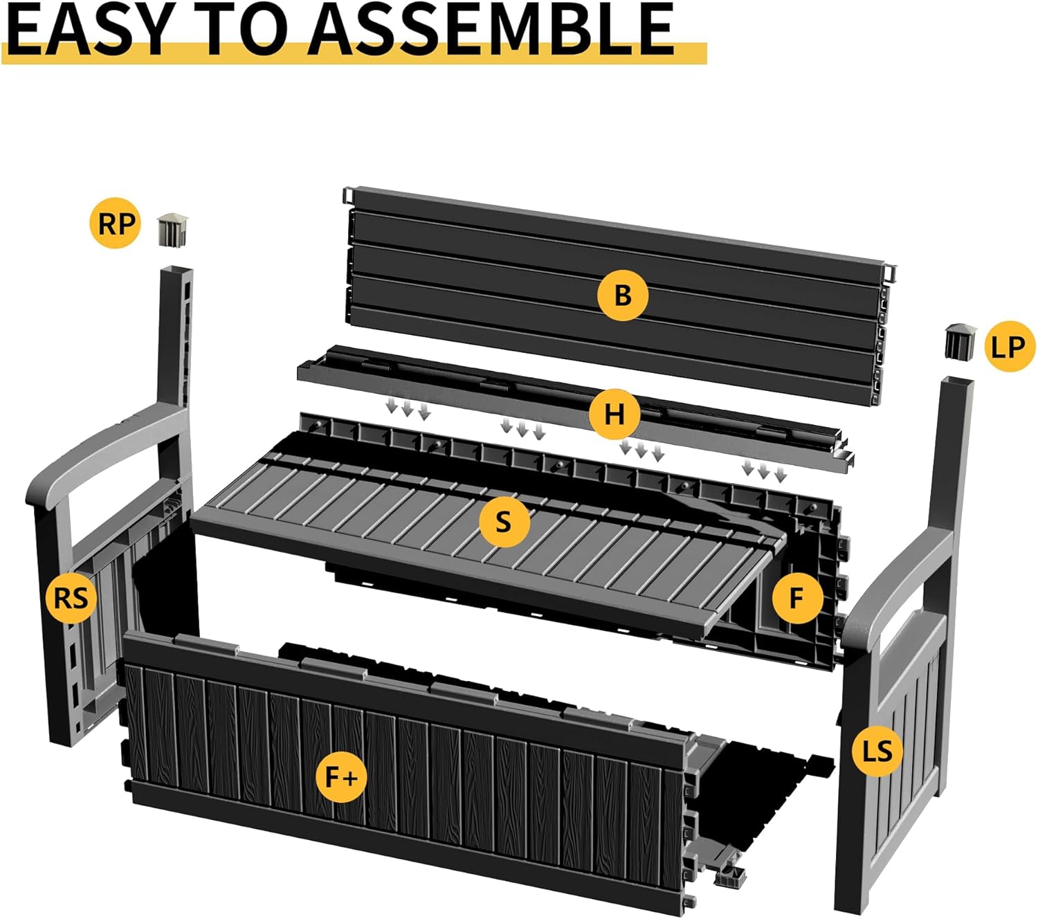 80 Gallon Outdoor Storage Bench Deck Box Waterproof Lockable, Outdoor Storage Furniture for Patio, Garden and Porch, Tools and Cushions