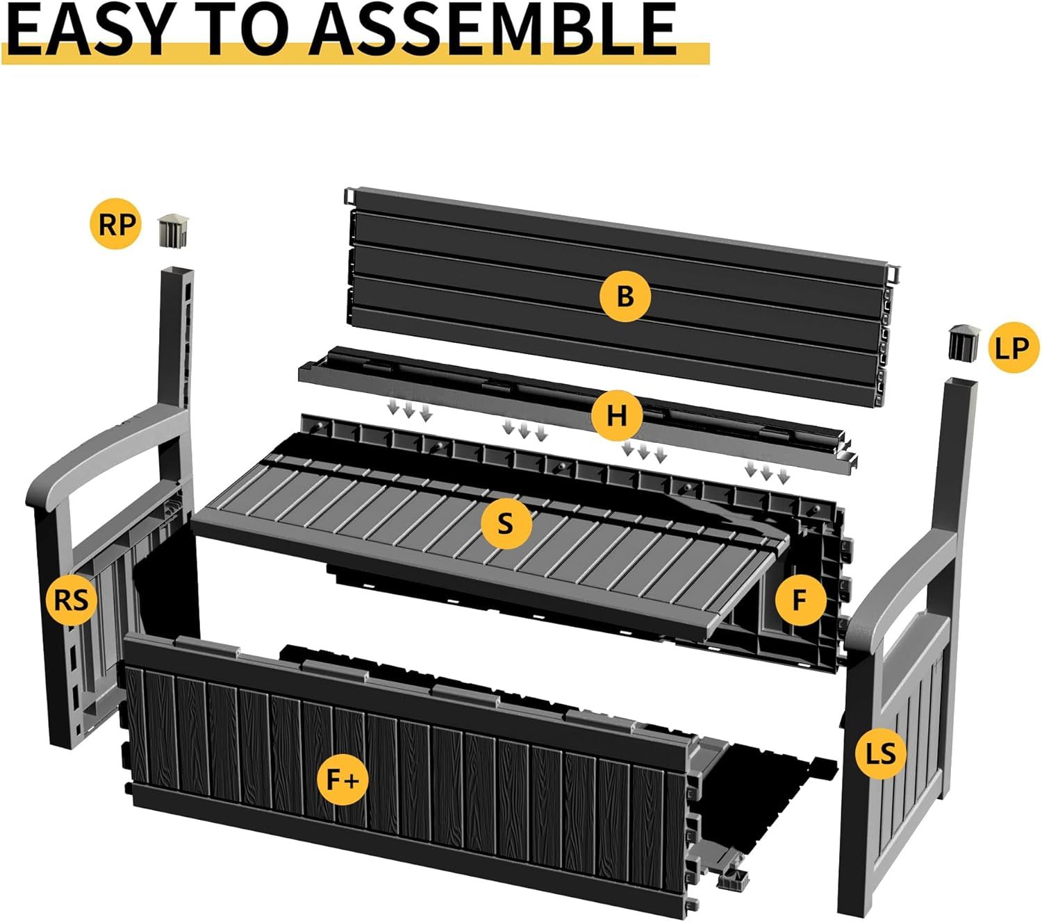 80 Gallon Outdoor Storage Bench Deck Box Waterproof Lockable, Outdoor Storage Furniture for Patio, Garden and Porch, Tools and Cushions