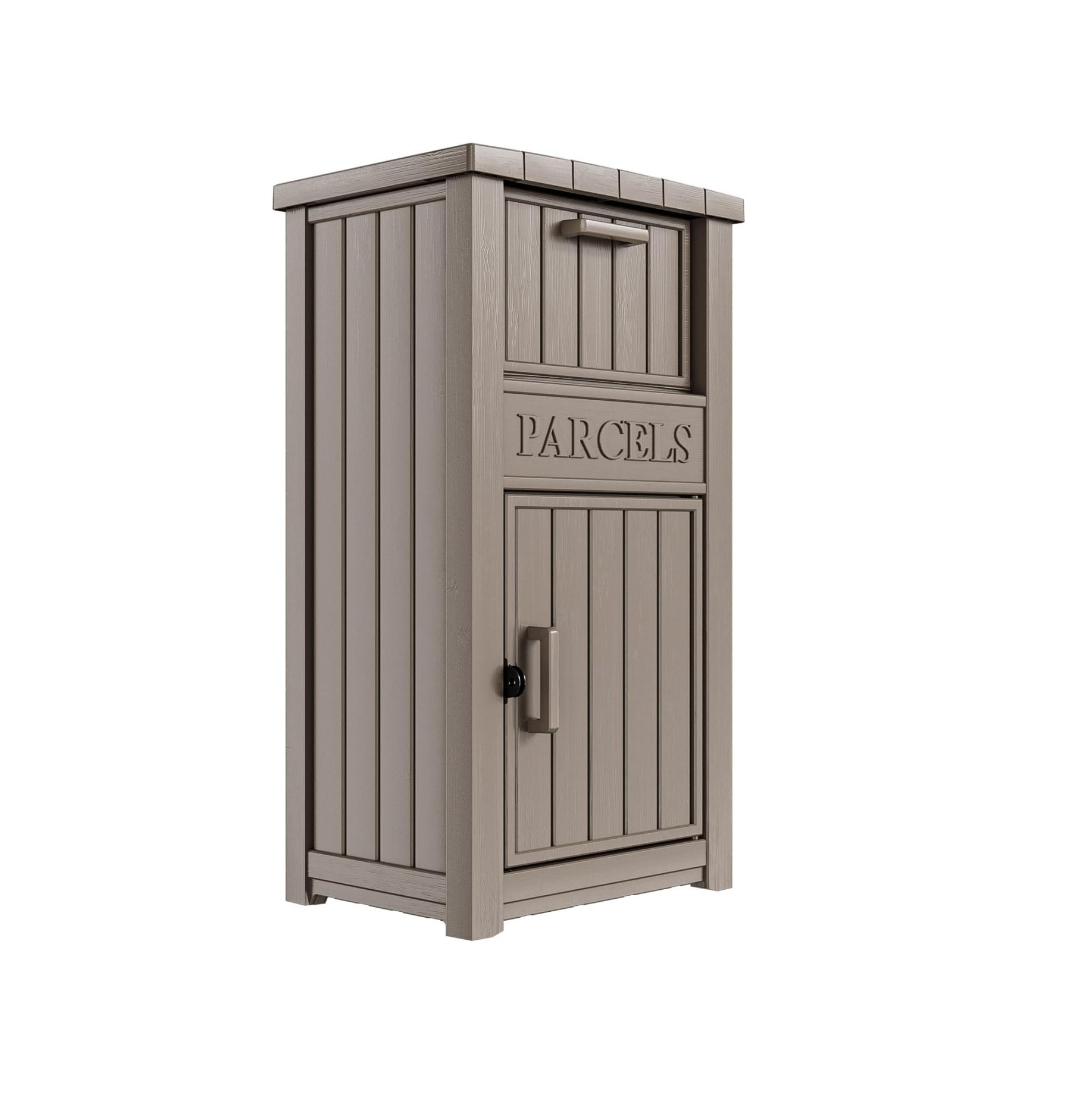 Lockable Outdoor Storage Box, Large Double -Wall Resin Package Delivery Waterproof Deck Box for Porch