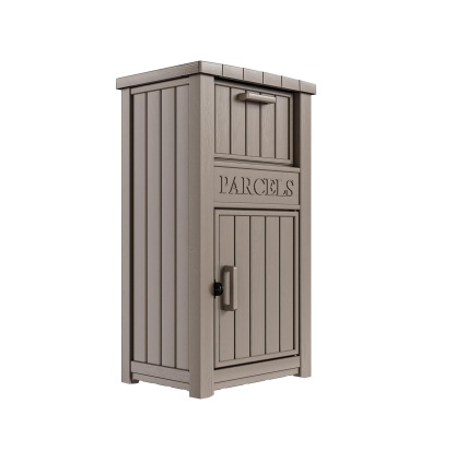 Lockable Outdoor Storage Box, Large Double -Wall Resin Package Delivery Waterproof Deck Box for Porch