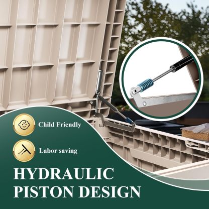 230 Gallon Resin Deck Box Outdoor Storage Box with Lockable Lid, Waterproof for Patio Cushions