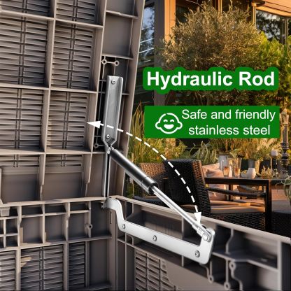 100 Gallon Resin Deck Box Outdoor Storage Box with Lockable Lid, Waterproof for Patio Cushions, Gardening Tools & Sports Equipment