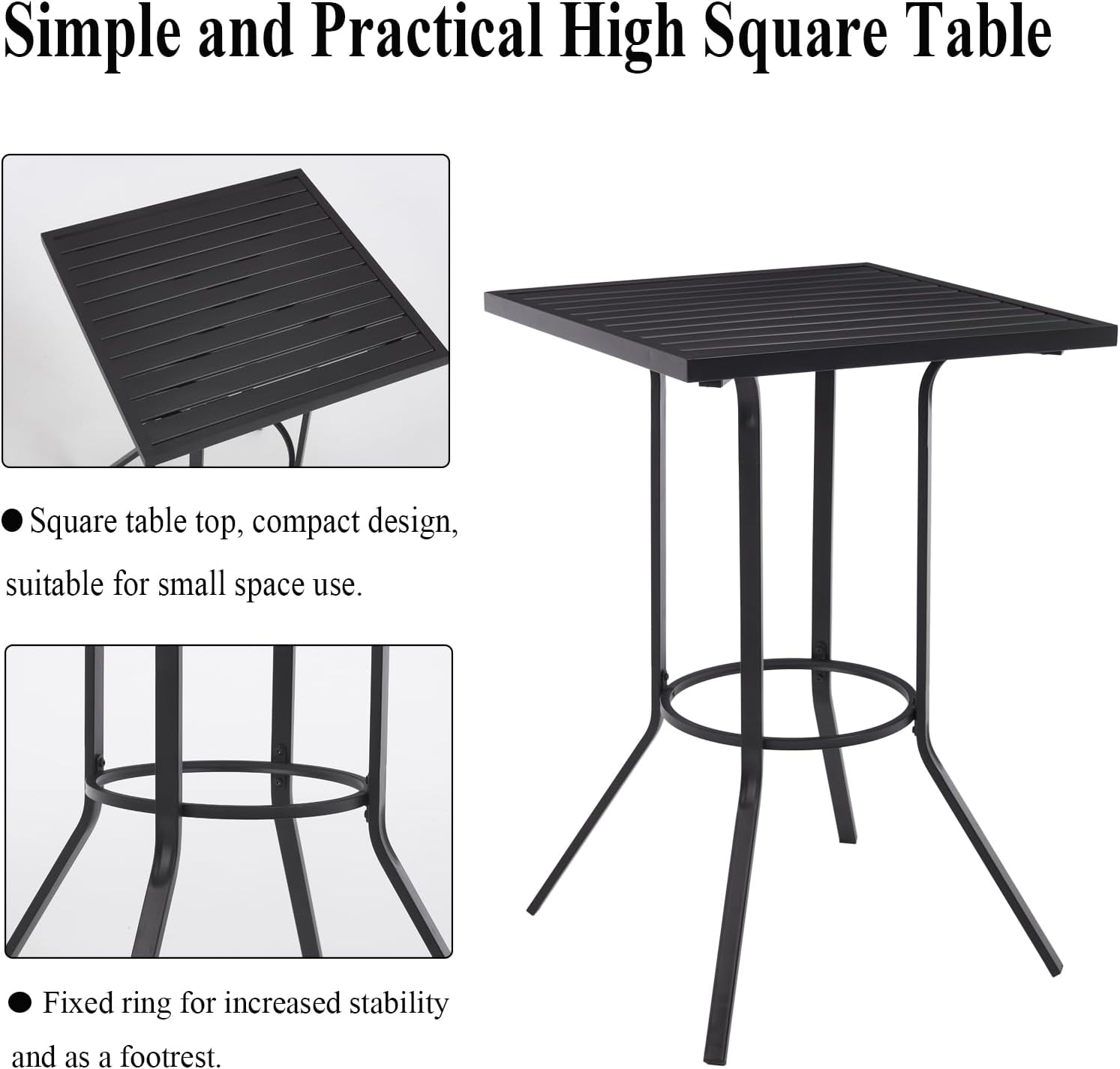 Outdoor High Stool Bistro Set with 2 Bar Chairs, 3 Piece Patio Bar Table Sets, Wicker Outdoor Bar Set