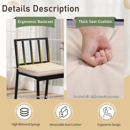 3 Piece Outdoor Patio Bar Set, 55" Pub Height High Top Bar Table & 2 Cushioned Bar Stools