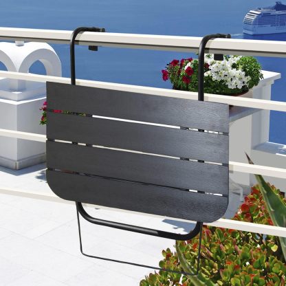 Deck Railing Table Outdoor Balcony Bar Tables for Railings Aluminum Folding Adjustable