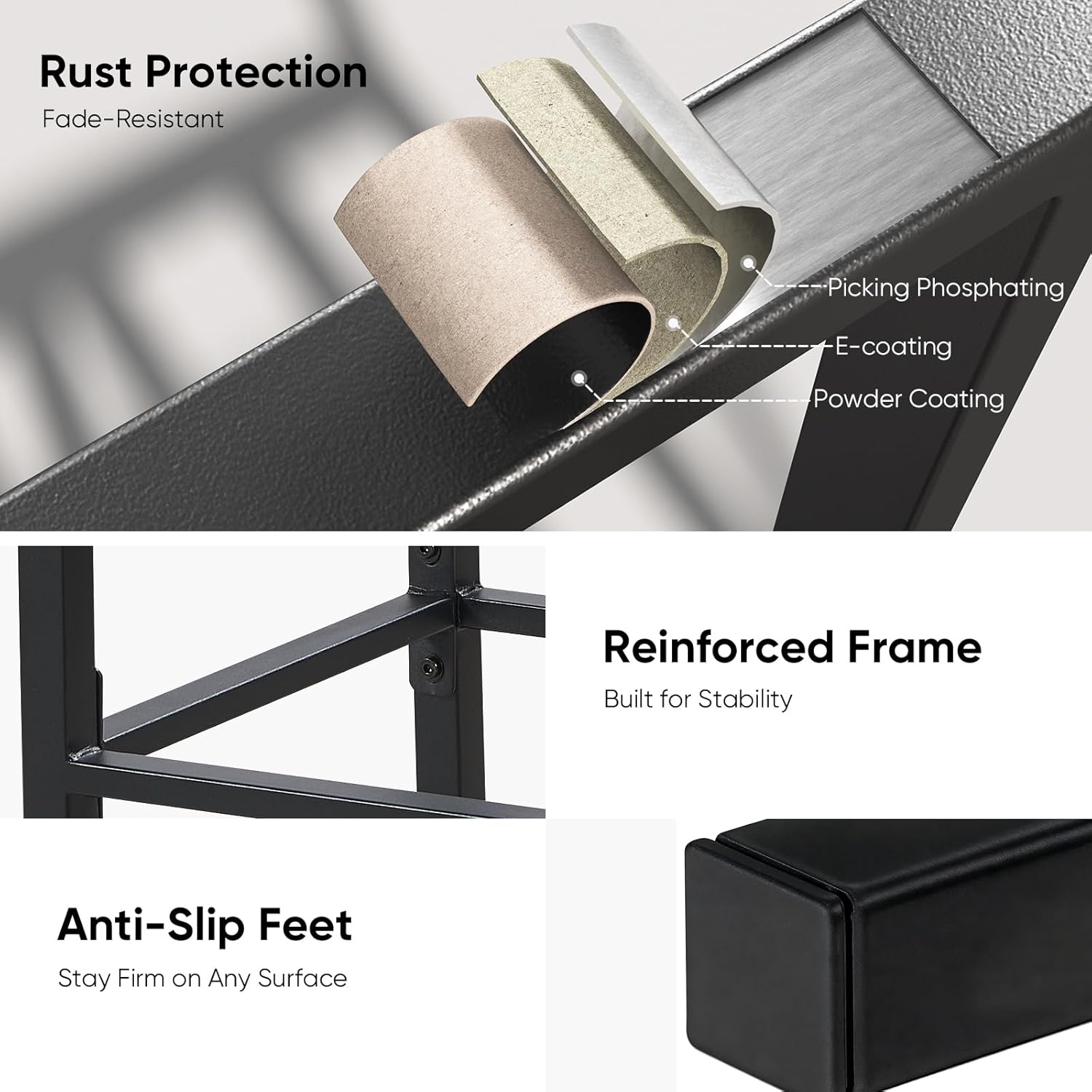 3 Piece Wicker Bar Height Patio Set with 2 Stools, Storage Shelves & Wine Glass Rack