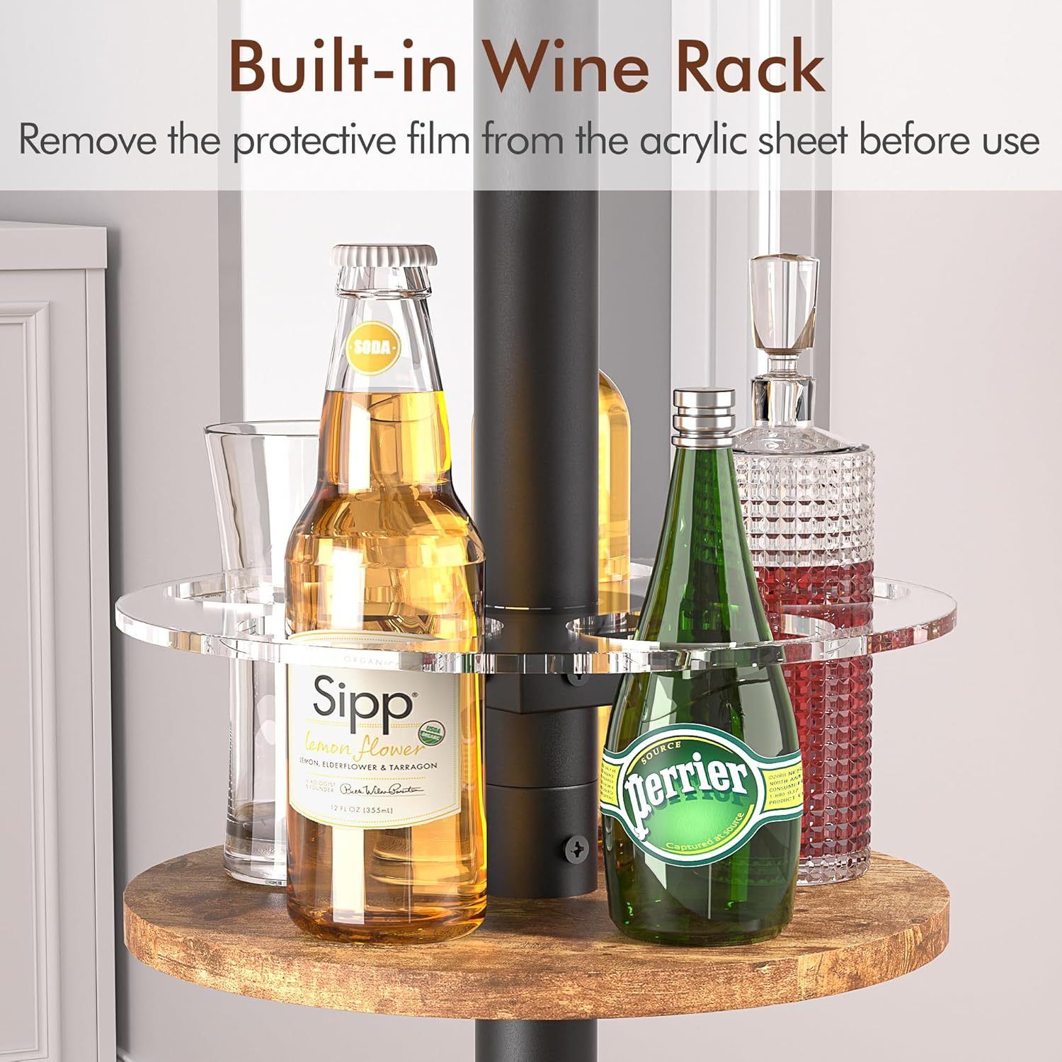 3 Piece Bar Table and Chairs Set, Counter Height Bistro Sets with 2 Barstools