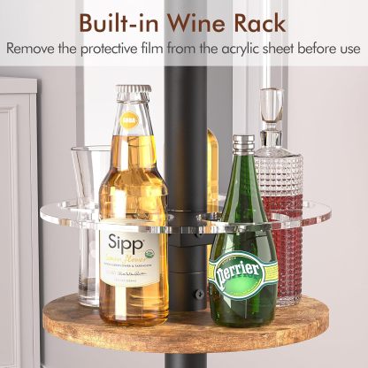 3 Piece Bar Table and Chairs Set, Counter Height Bistro Sets with 2 Barstools