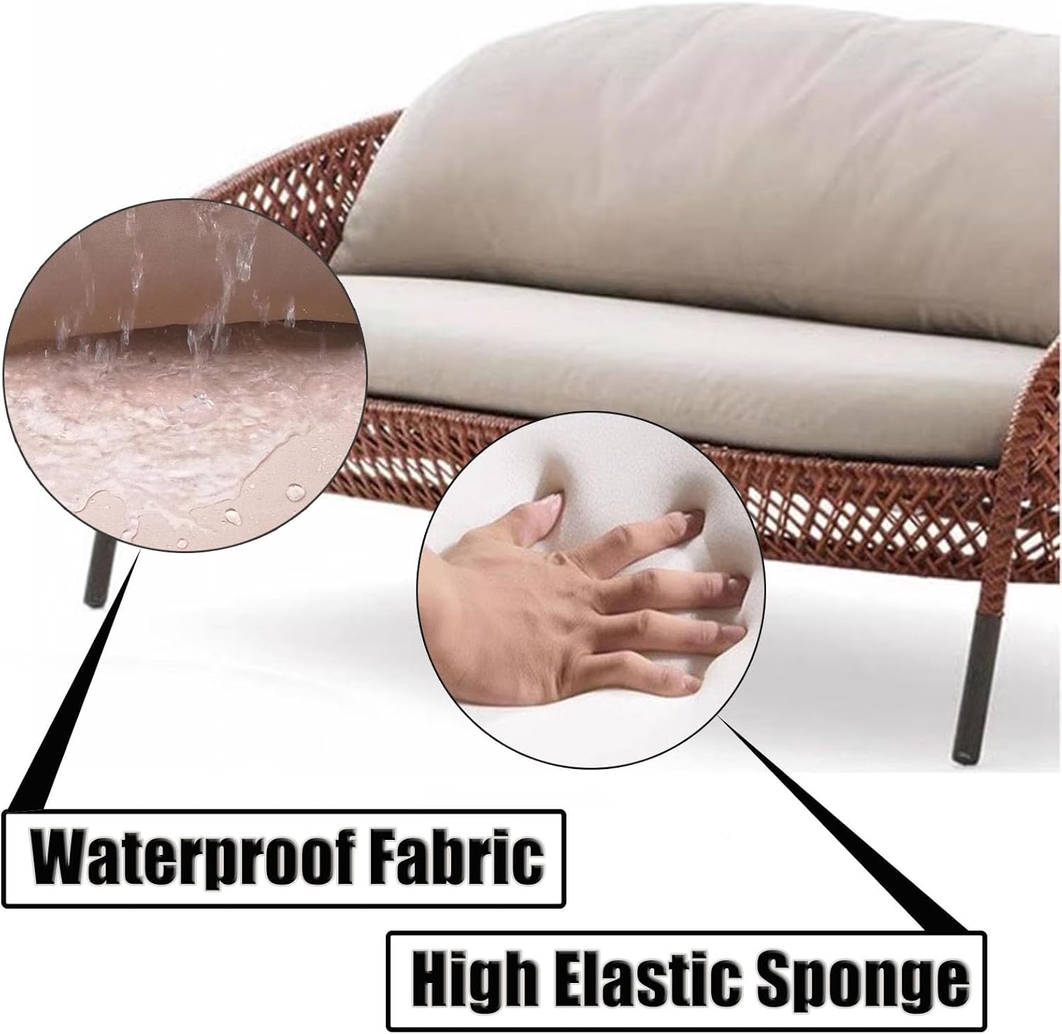 PE Wicker Patio Furniture Set for 3