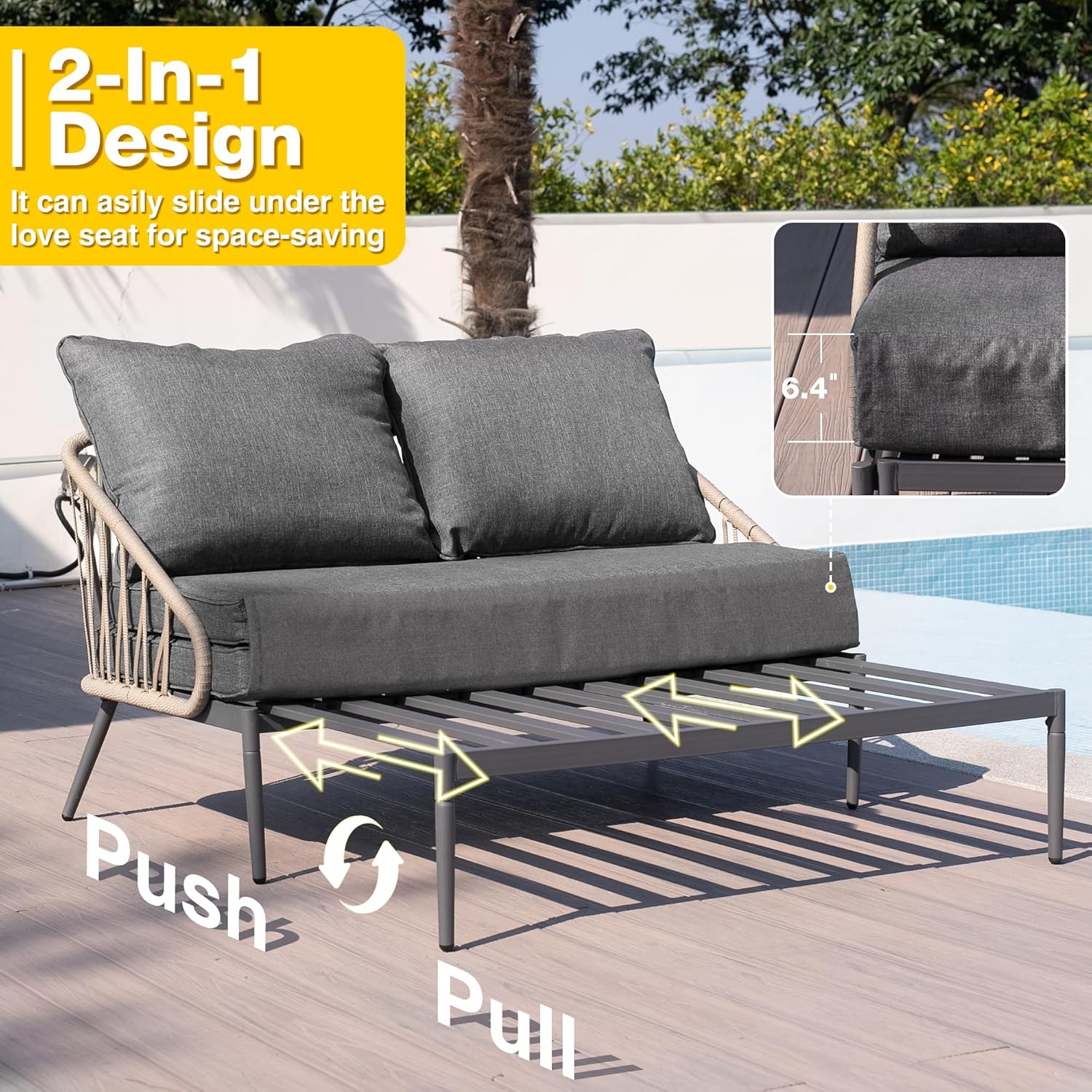 Patio Adjustable 2-Person Daybed