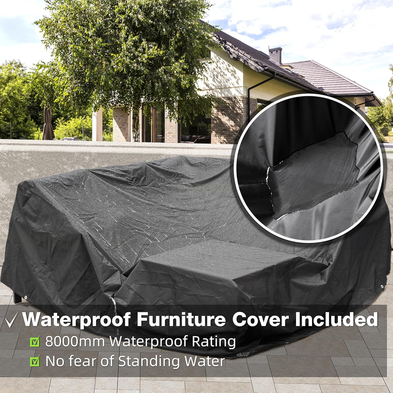 6 Pieces Outdoor Couch Sectional, Grey