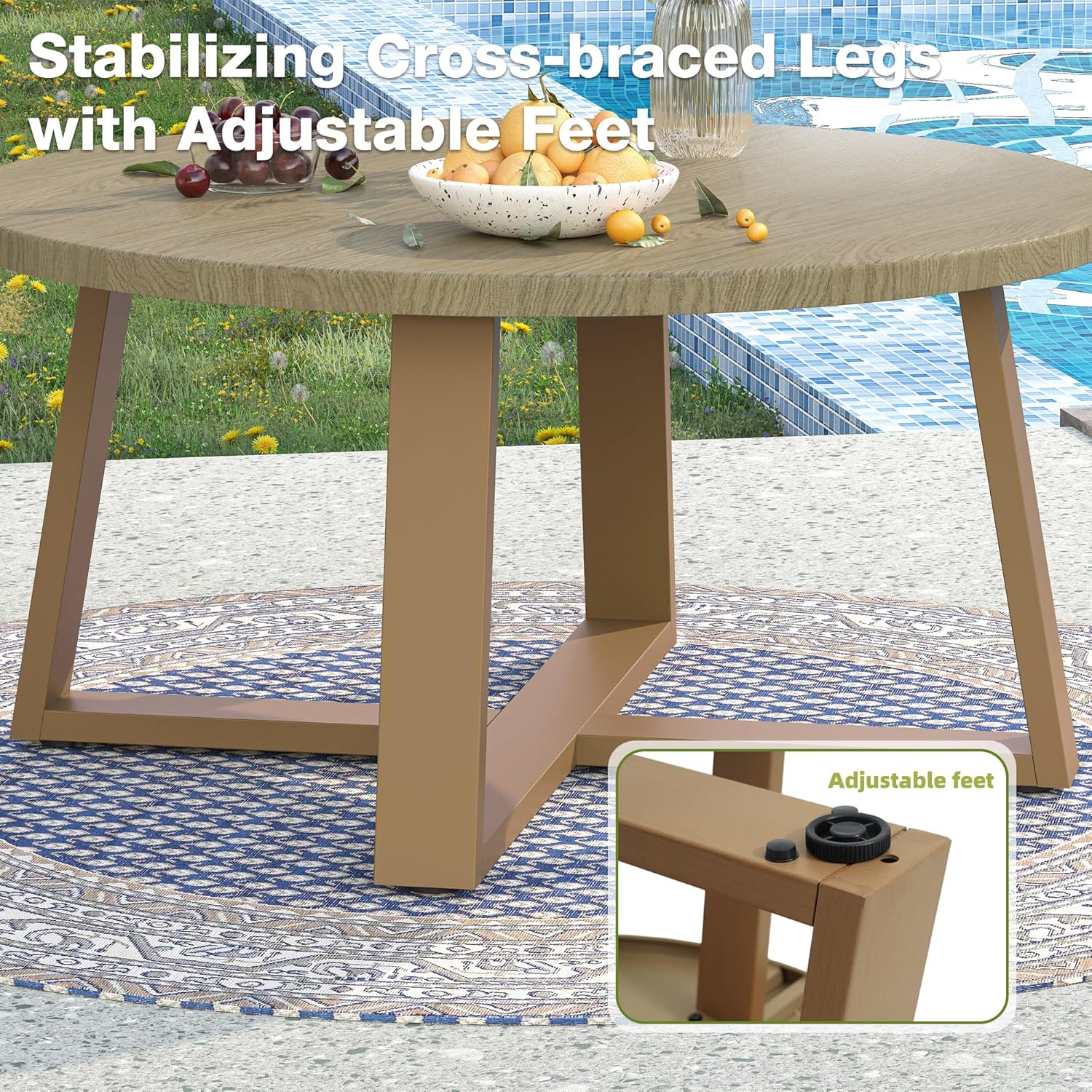 Outdoor Metal Modern Side Table