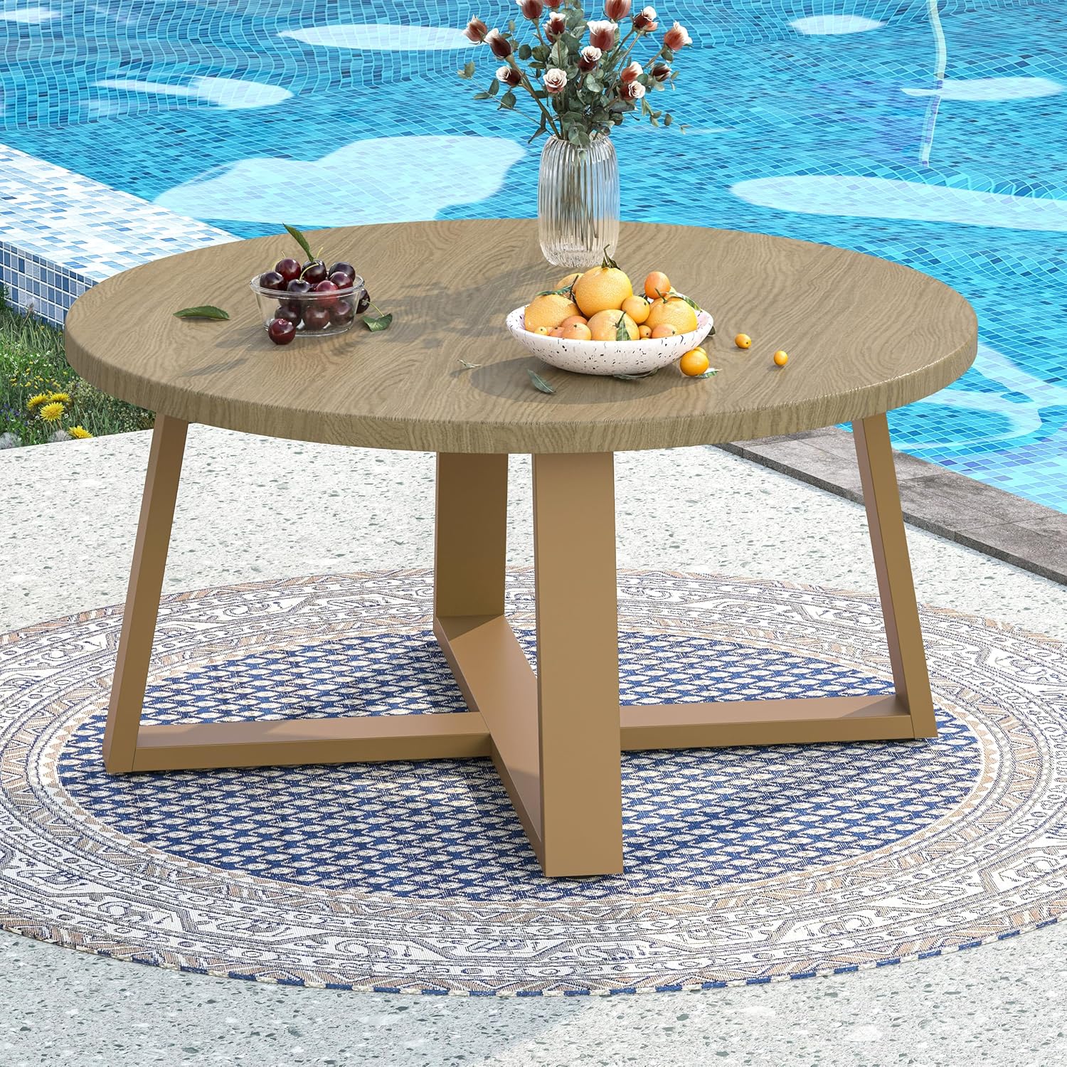 Outdoor Metal Modern Side Table