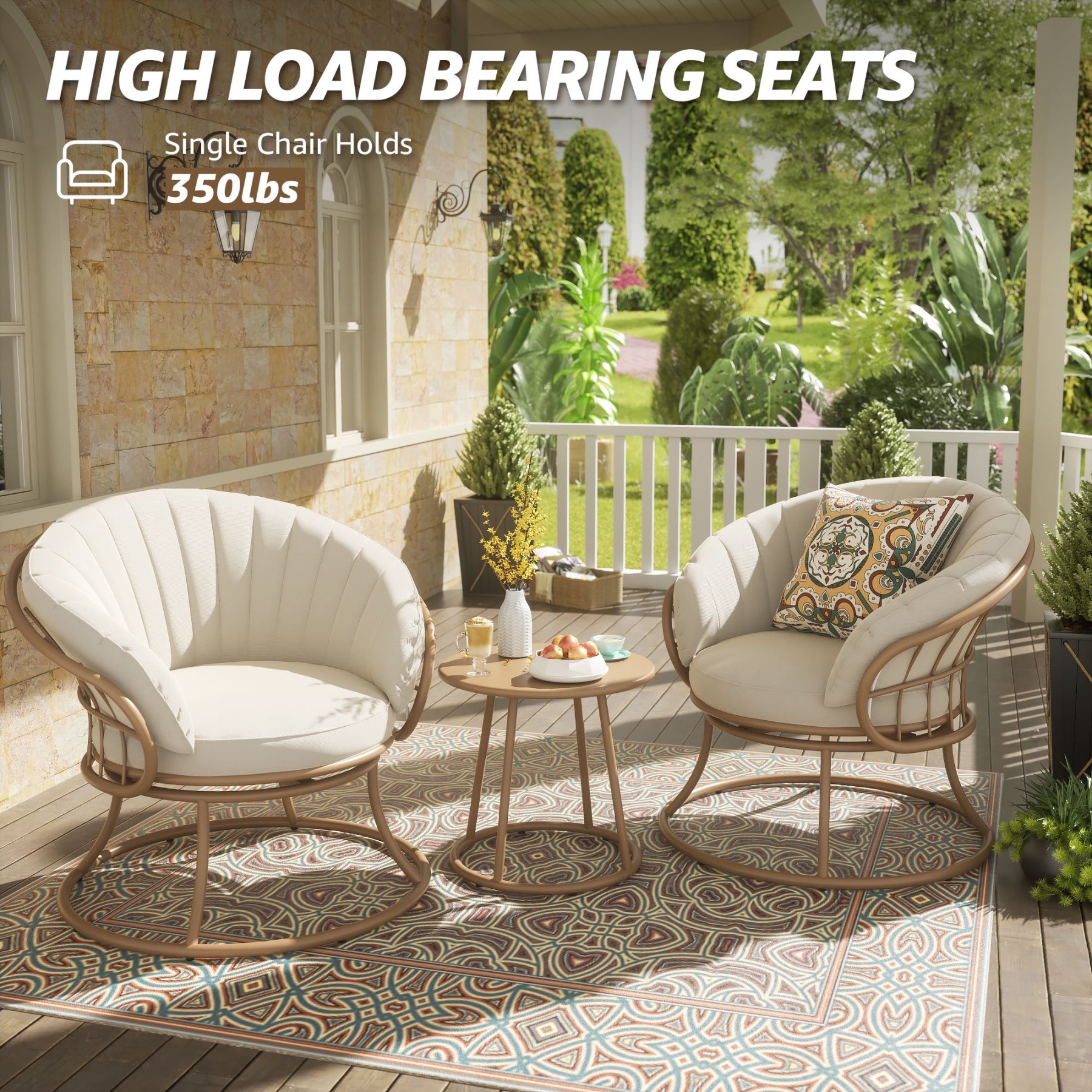 3 Pieces Outdoor Bistro Set, 