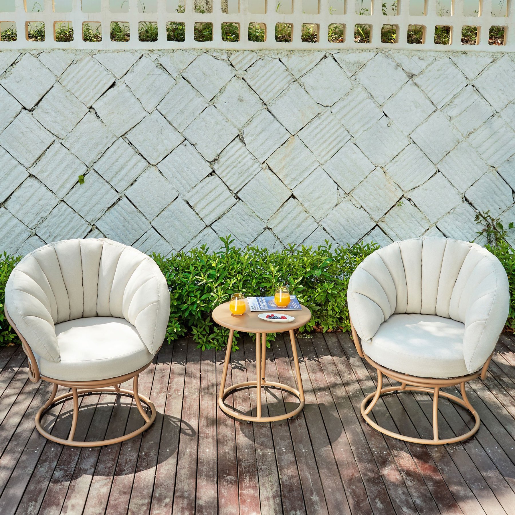 3 Pieces Outdoor Bistro Set, 