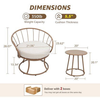 3 Pieces Outdoor Bistro Set, 