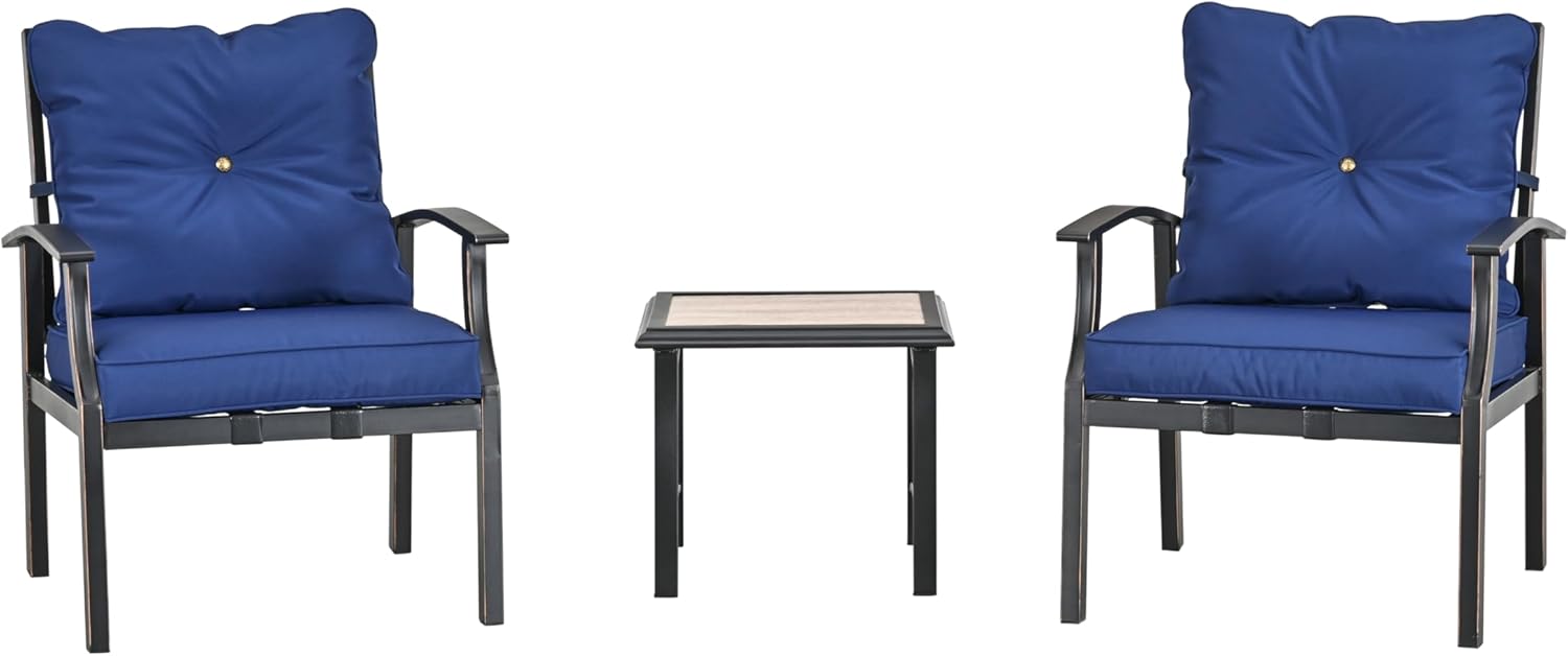 3 PCS Patio Bistro Sets, Khaki