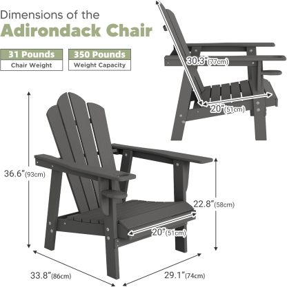 Outdoor Adirondack Chairs Set of 2