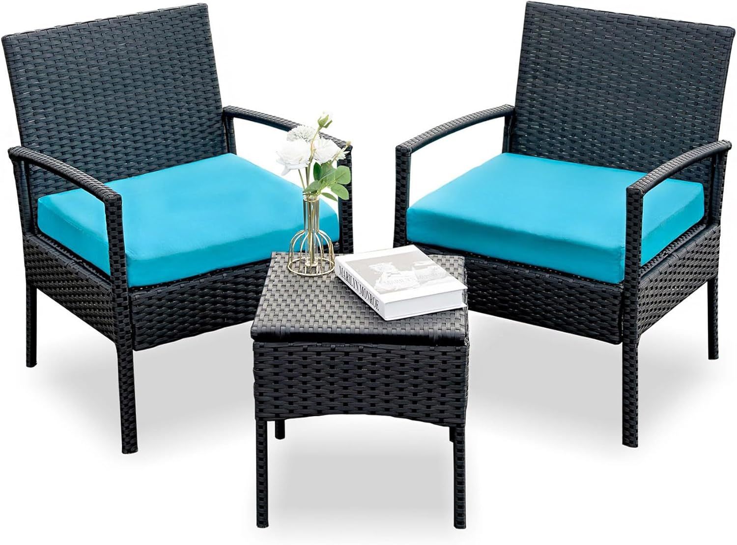 Outdoor Furniture 3 Piece Patio Bistro Set, Blue