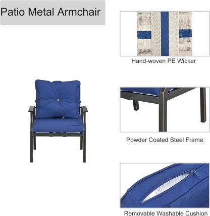 3 PCS Patio Bistro Sets, Khaki