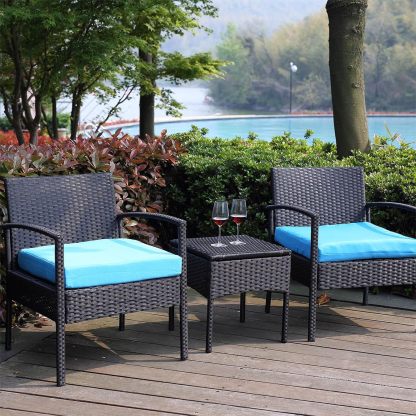 Outdoor Furniture 3 Piece Patio Bistro Set, Blue