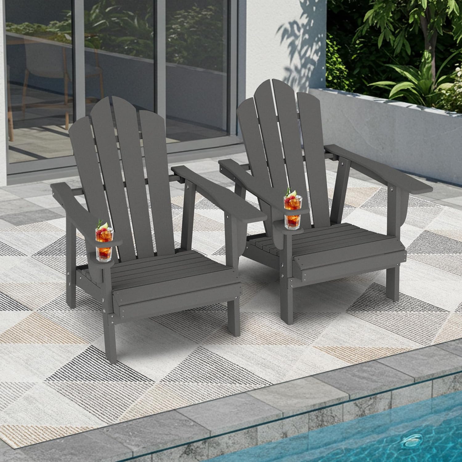 Outdoor Adirondack Chairs Set of 2