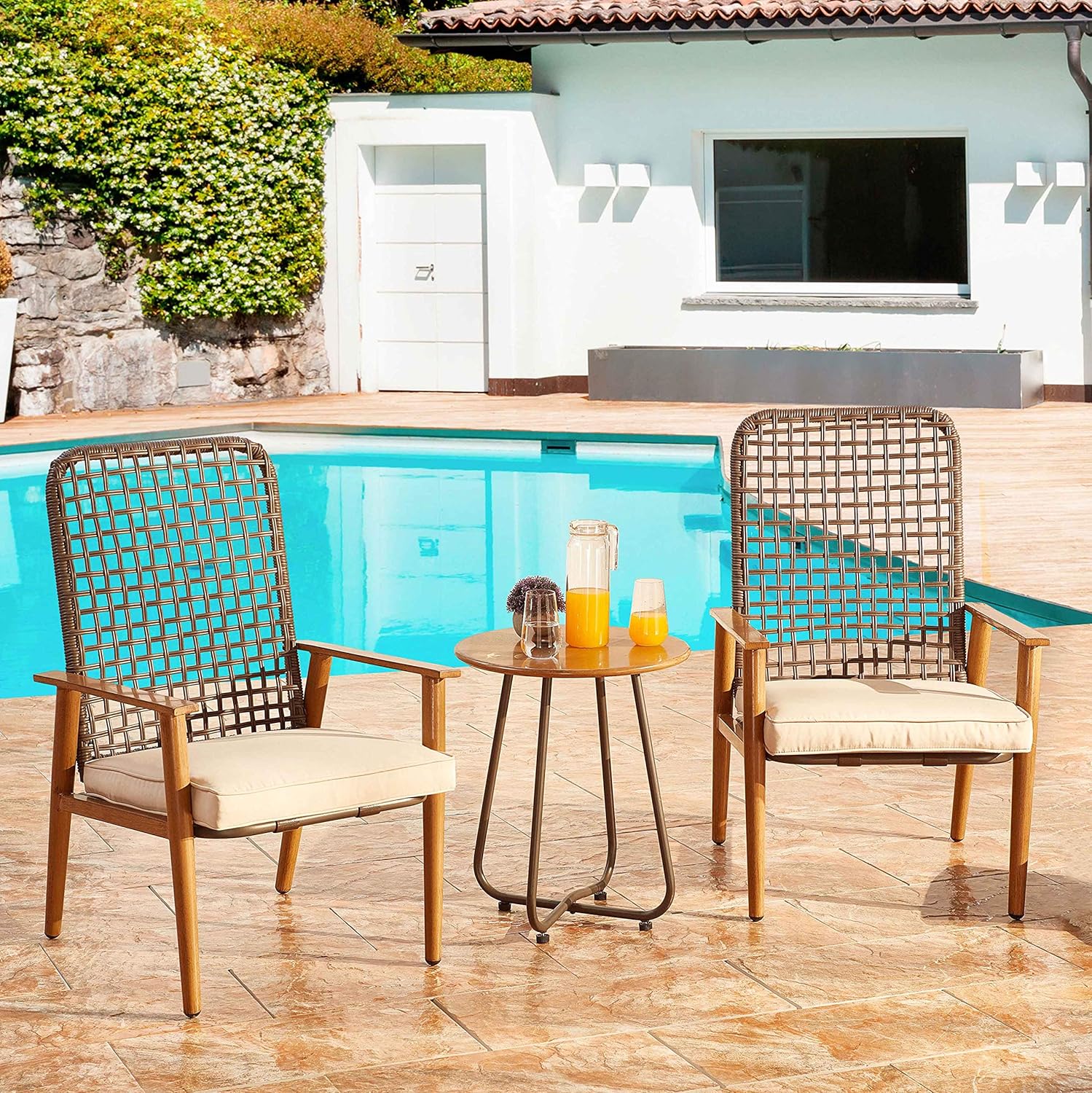 Outdoor Wicker Furniture Set of 3