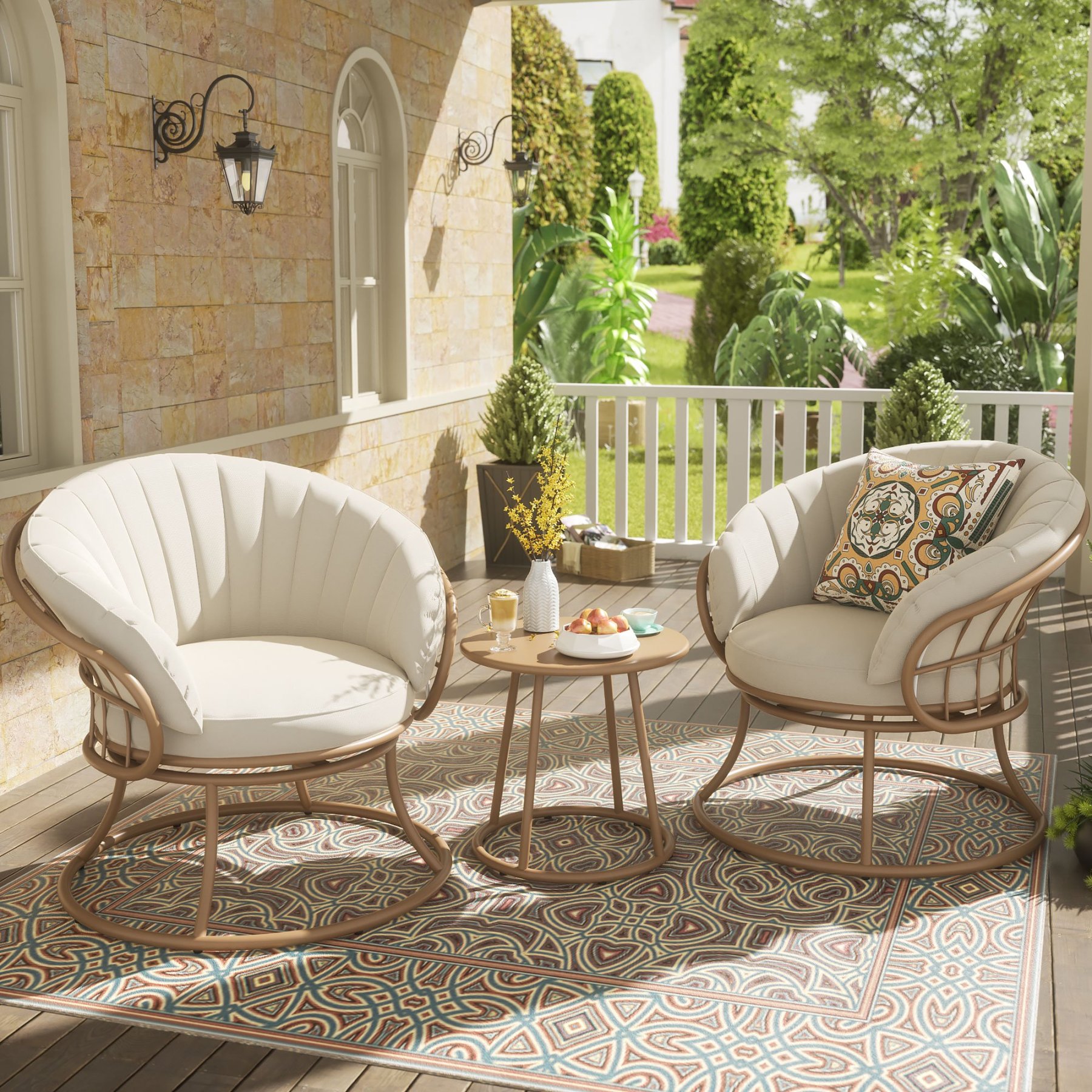 3 Pieces Outdoor Bistro Set, 