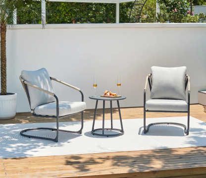 3 Pieces Patio Bistro Set with Cushions