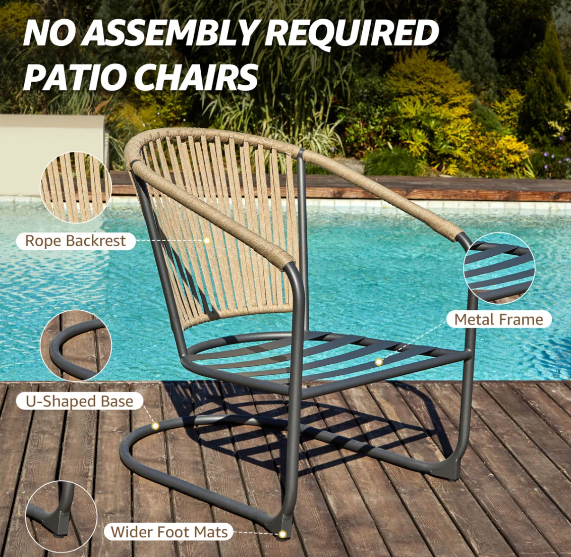 3 Pieces Patio Bistro Set with Cushions