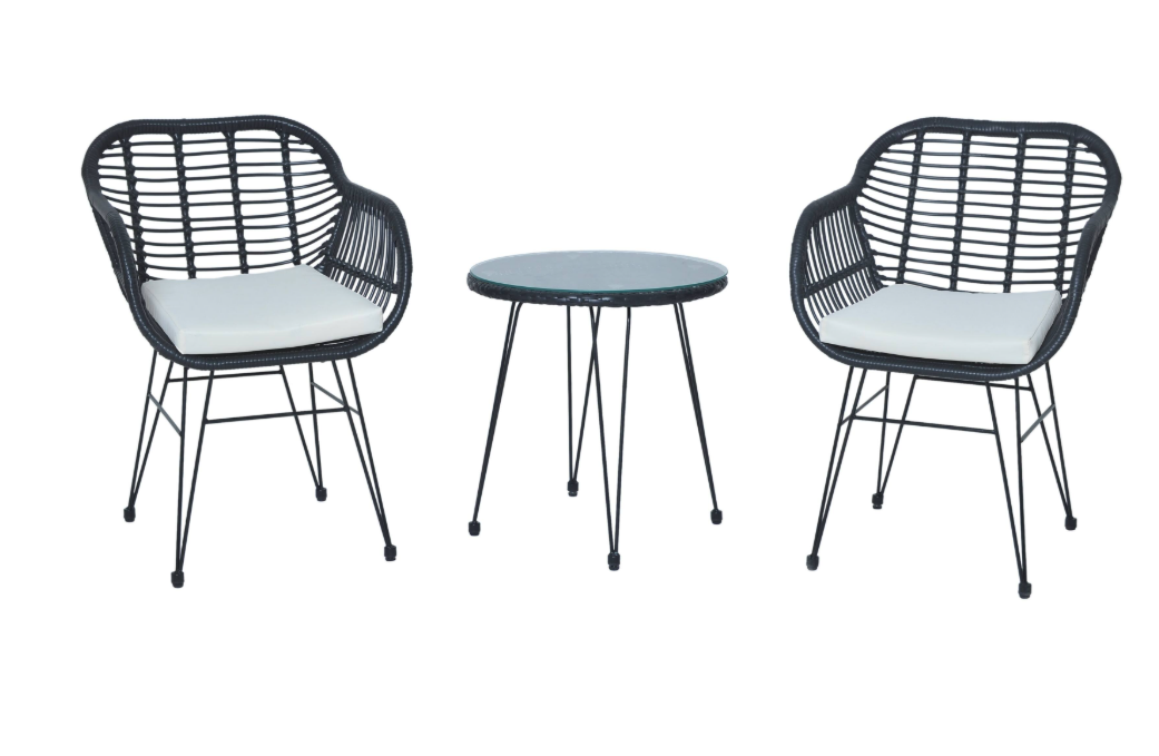 3 Pieces Outdoor Rattan Chair Conversation Sets