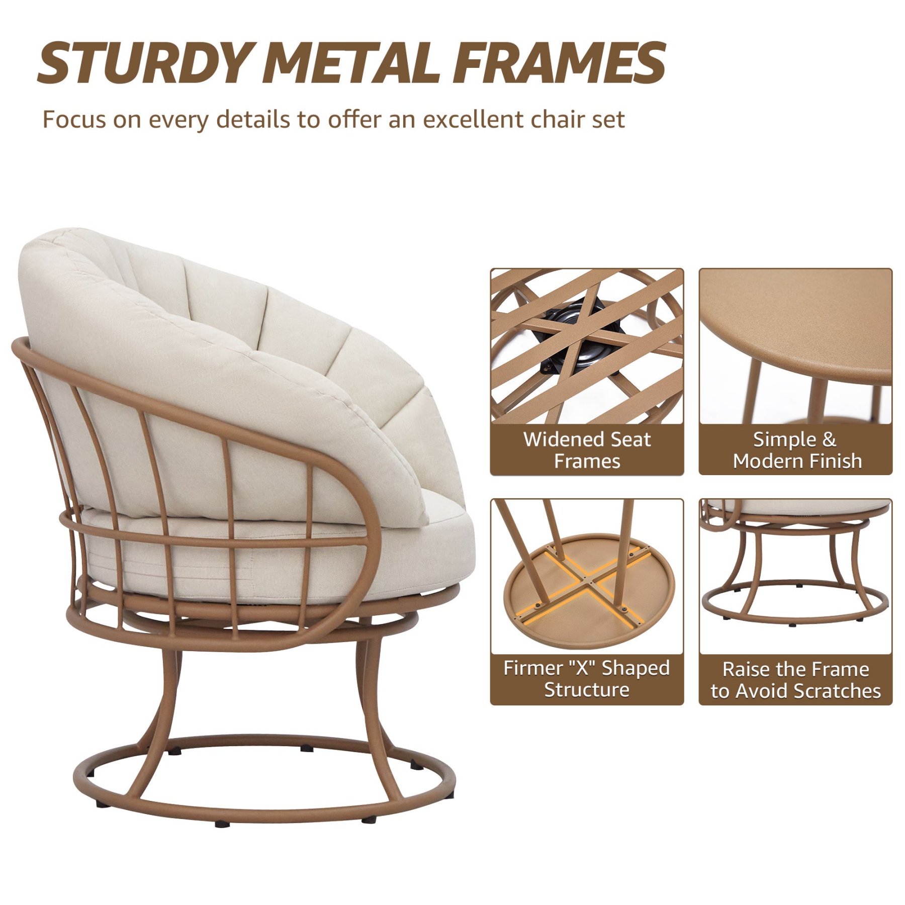 3 Pieces Outdoor Bistro Set, 