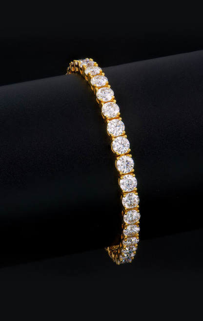 s925 silver gold-plated luxury tennis bracelet moissanite couple bracelet 5mm