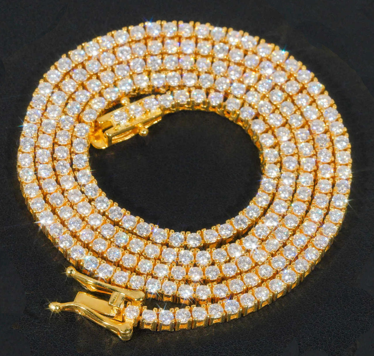 Hip hop trend moissanite tennis necklace bracelet jewelry