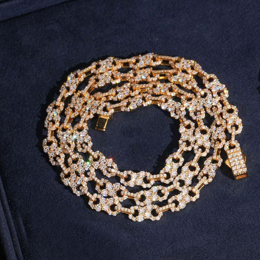 Hip hop trend bracelet 925 silver inlaid moissanite bracelet