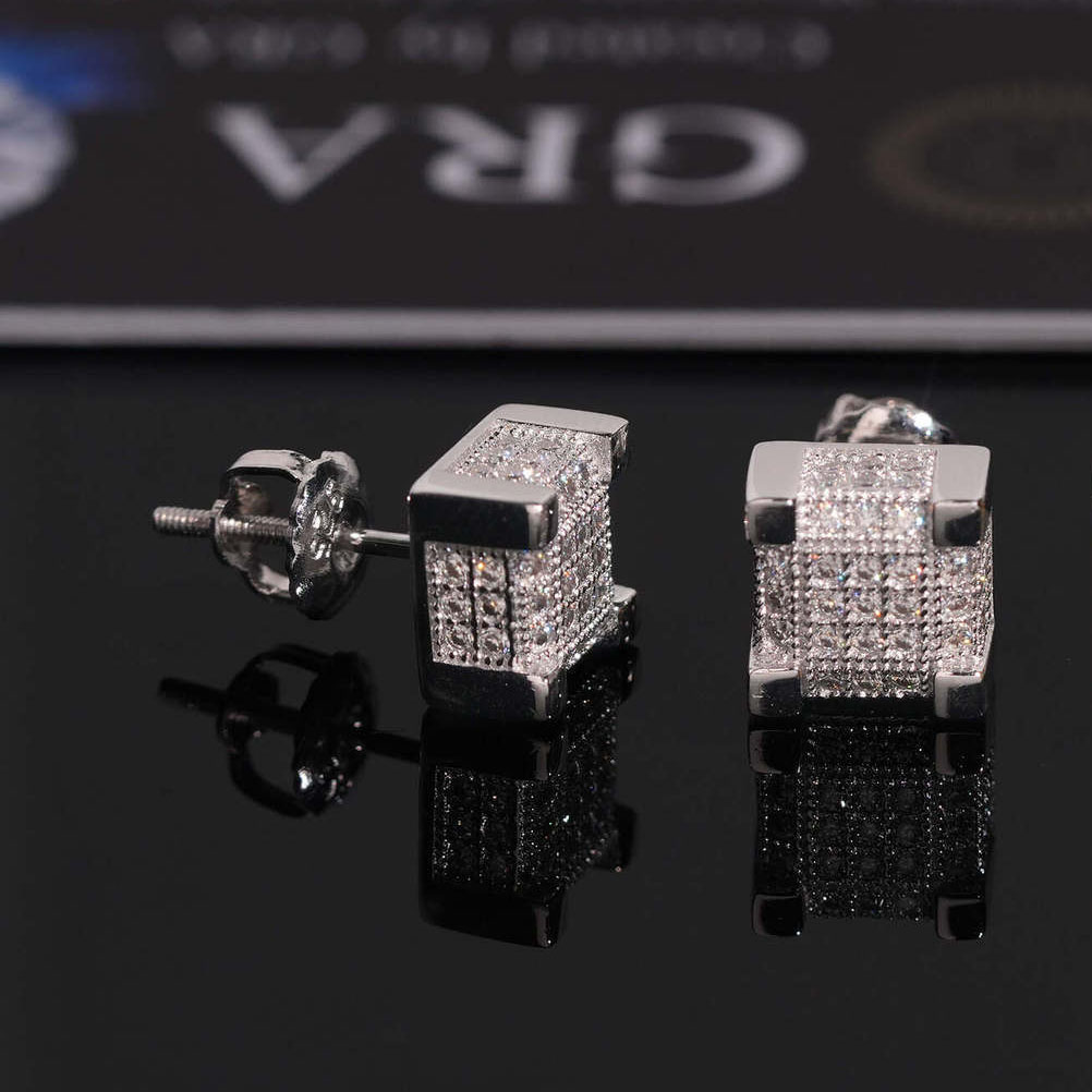 moissanite earrings suitable men women hip hop trend earrings