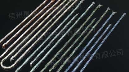 colored moissanite tennis necklace light luxury minimalist necklace