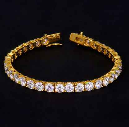 s925 silver gold-plated luxury tennis bracelet moissanite couple bracelet 5mm