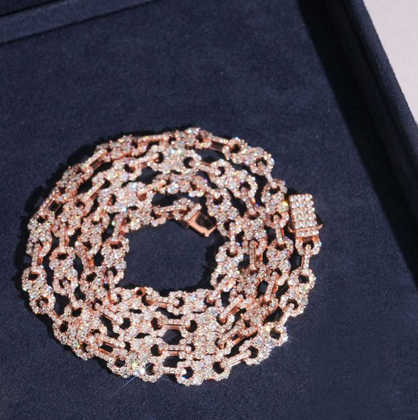 Hip hop trend bracelet 925 silver inlaid moissanite bracelet