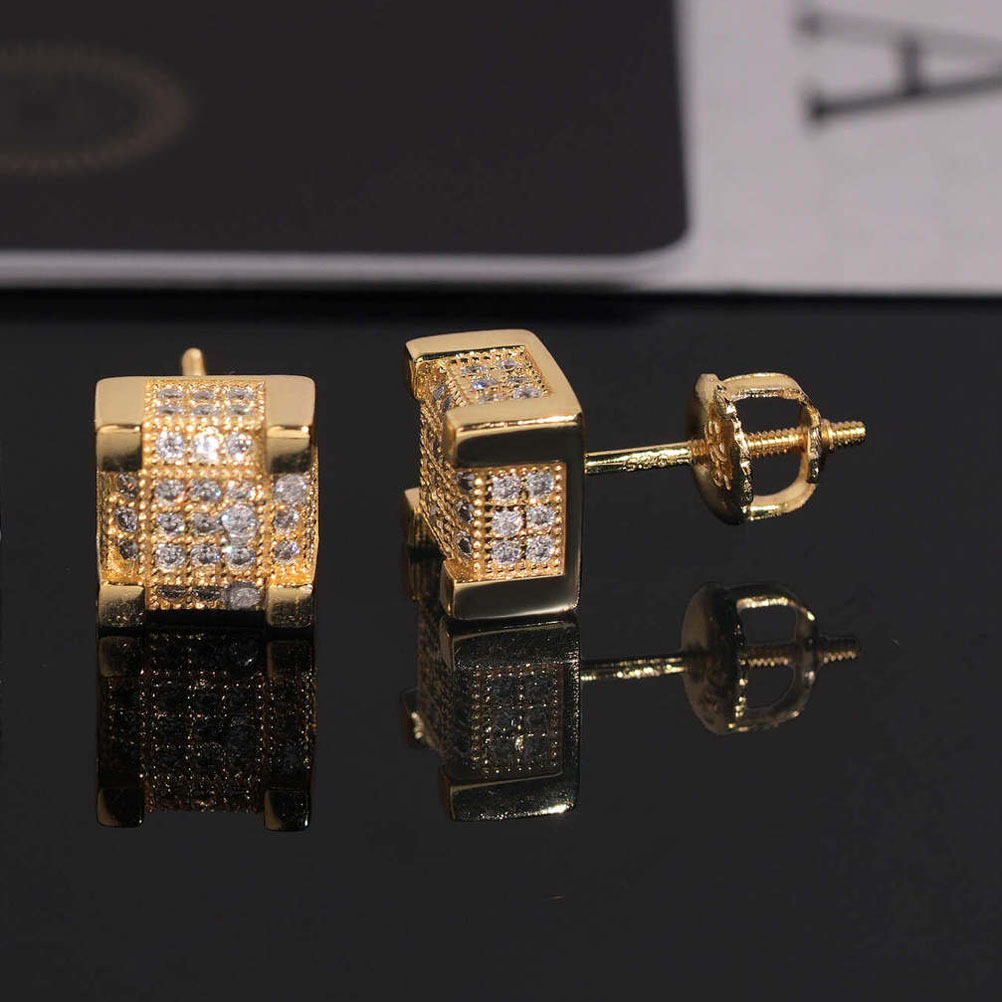 moissanite earrings suitable men women hip hop trend earrings