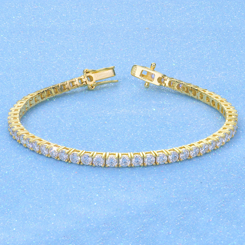 women 925 silver tennis bracelet fine braceletmoissanite tennis chain