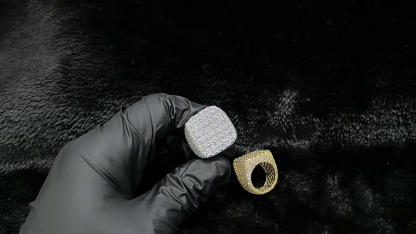 Fashionable ring copper inlaid cubic zirconia ring