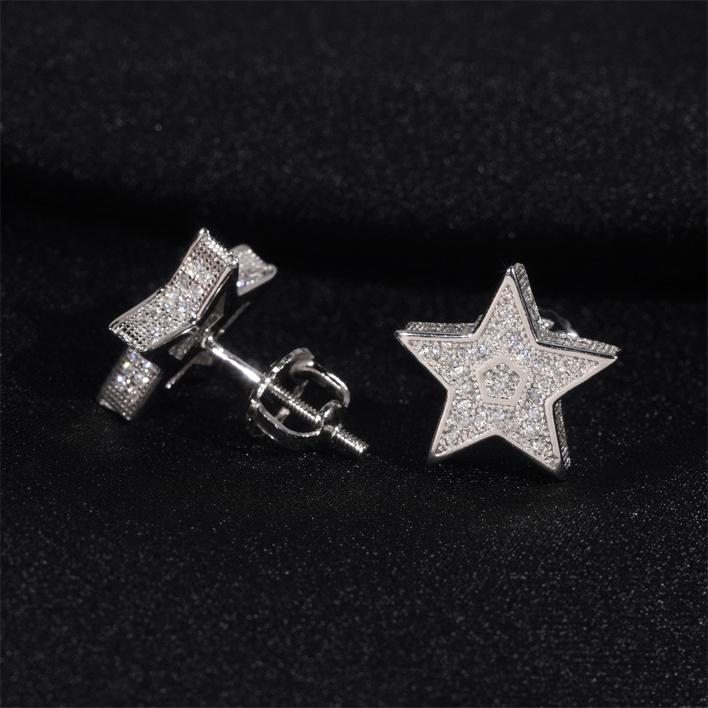 New Style Star Earrings 925 Silver Moissanite Earrings