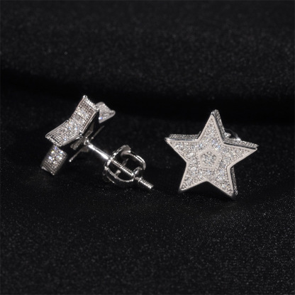 New Style Star Earrings 925 Silver Moissanite Earrings