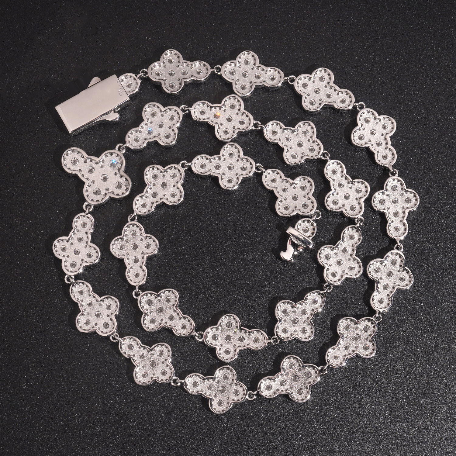 13mm cross Cuban necklace copper inlaid cubic zirconia Cuban necklace